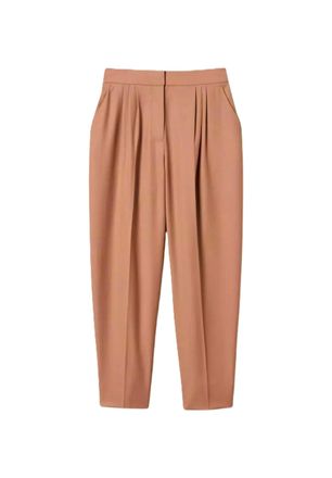 Twin-Set Mocha Brown Pleated Wool Trousers