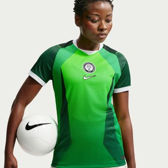 Nike Nigeria 2026 Stadium Home Nike Womens Dri-FIT Soccer Short-Sleeve Jersey in Green | IB4559-302