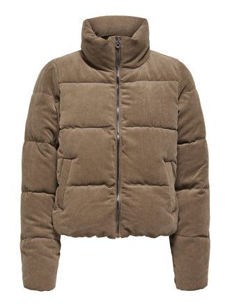 Only Steppjacke ONLY ONLELIA CORDUROY PUFFER OTW ZL, Damen, Gr. XL, braun (cub), Web, Obermaterial: 100% Polyester, unifarben, regular fit, Jacken Steppjac