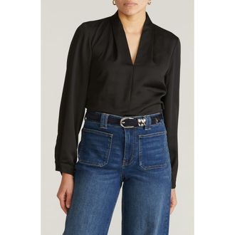 Universal Standard Cambria Pebble Georgette Top in Black at Nordstrom, Size Xs