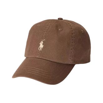Ralph Lauren Accessoires, Heren, Bruin, ONE Size, Katoen, Bruine pet met klep en geborduurd logo