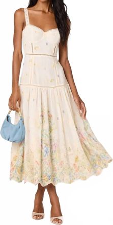 Astr Pellagia Multi Floral Midi Dress In Cream