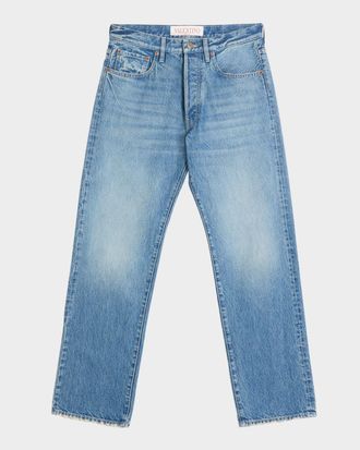 Valentino Garavani Mens Straight-Leg Jeans