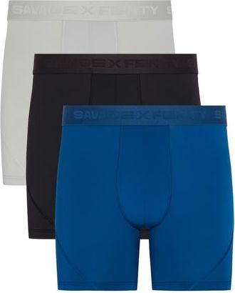 Savage x Fenty Shadow Fit 3-Pack Boxer Briefs in Black/Grey/Blue at Nordstrom, Size Xxx-Large