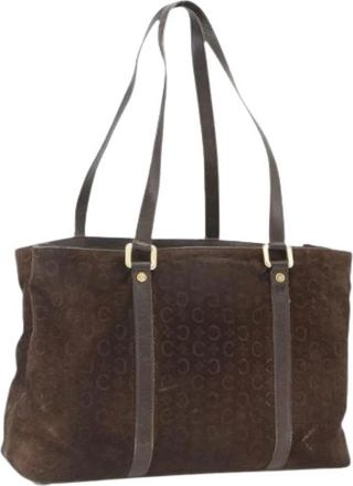 Celine Pre-owned Tote Bags, female, Brown, Size: ONE SIZE Pre-owned Suede Tote Bag
