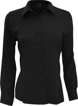 Henbury Womens/Ladies Wicking Anti-bacterial Long Sleeve Work Shirt (4XL) (Black)