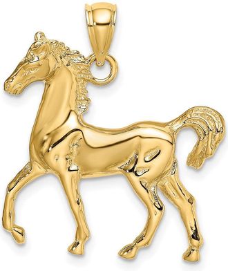Diamond2Deal 10k Yellow Gold 2-D Polished Horse Charm