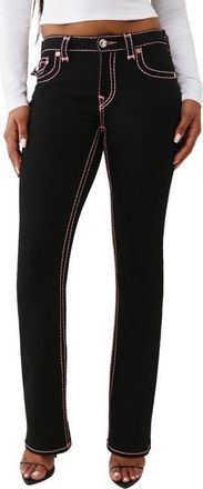 True Religion Becca Flap Pocket Bootcut Jeans in Black Rinse at Nordstrom, Size 30