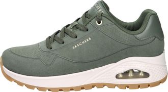 Skechers Womens Uno Rugged Chillproof Sneaker, Olive Suede/Duraleather/Embroidery Trim, 5 UK