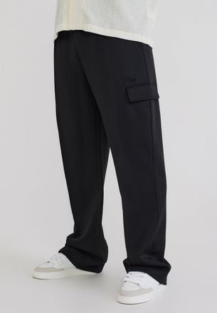 Siksilk Pantalones Cargo de Poli&eacute;ster Negro para Hombre XXL