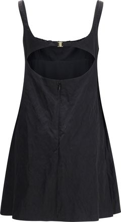 Chlo&eacute; Womens Mini Dress Washed Satin Black Outer Cotton
