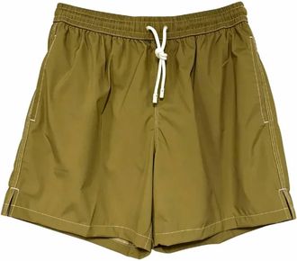Fedeli Mens Madeira Airstop Swim Shorts Trunks In Olive Green