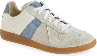 Maison Margiela Replica Low Top Sneaker in Light Blue/White/Camel at Nordstrom, Size 14Us