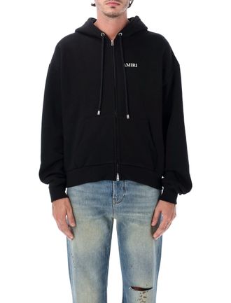Amiri Relaxed Fit Cotton Logo Full-Zip Hooded Sweatshirt