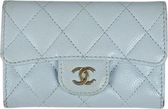Chanel Pre-owned Wallets, female, Blue, Size: ONE SIZE Pre-owned Card Case