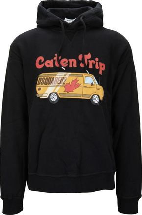 Dsquared2 Hoodie met grafische print - Heren - Hoodies - Zwart - L - Katoen - Hoodies & sweatvesten