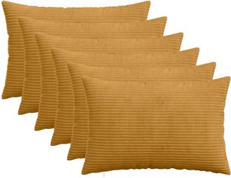 vidaXL Funda De Almohada 6 Pcs Heerlen Amarillo 30 X 50 Cm Pana Vidaxl