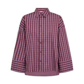 Co'Couture Camicia con polsini a quadri ReneeCC - - Blouses & Shirts - Donna - Rosso - XS