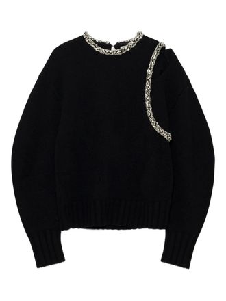 SIMKHAI Monroe embellished sweater - women - Wool/Cashmere/Nylon - M - Black