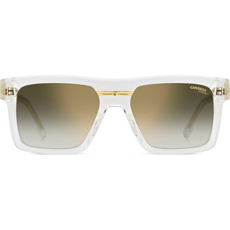 Carrera Victory 55mm Gradient Rectangular Sunglasses in Crystal/Green at Nordstrom