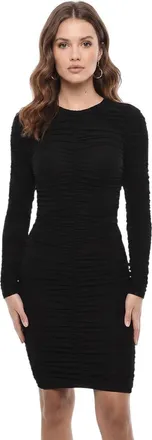 Dsquared2 Black Pleated Round Neck Dress