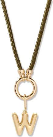 Brook & York Kai Initial Charm Necklace in Gold/Olive W at Nordstrom