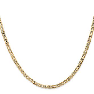 Diamond2Deal 10k Yellow Gold 3mm Concave Anchor Chain Necklace