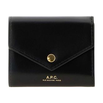 A.P.C. Portemonnee met envelopsluiting - Dames - Portefeuilles - Zwart - ONE Size - Leer - Accessoires
