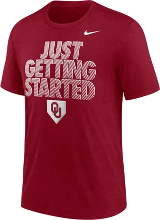 Nike Mens College (Oklahoma Sooners) Short-Sleeve Baseball T-Shirt in Red | M21372P966OKLA-CRM