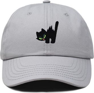 Dalix Blink Black Cat Dad Cap in Gray at Nordstrom