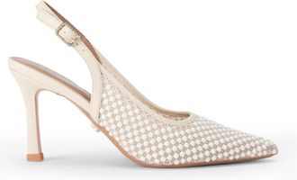 Carvela Womens Corletta Sling Court Heels - White Fabric - Size UK 3