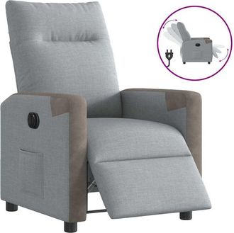 vidaXL Sill&oacute;n Reclinable El&eacute;ctrico Tela Gris Claro Vidaxl