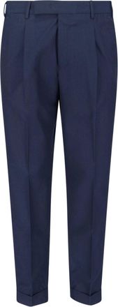 Pantaloni Torino Blue Tailored Pleated Virgin Wool Trousers