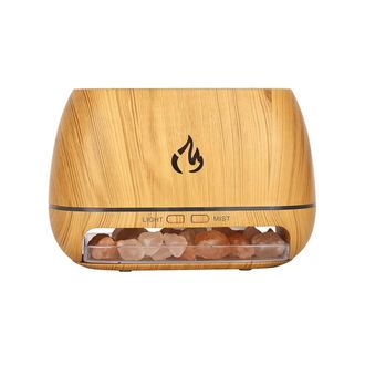 OEM Humidificador De Aire Con Piedra De Sal Arom&aacute;tica, Luz Y Llama De Colores, Difusor De Aceites Esenciales Para Aromaterapia, Pulverizador
