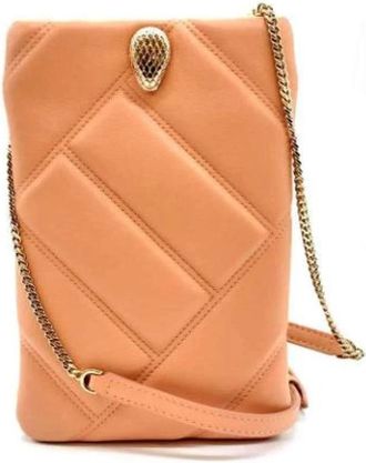 Bulgari Pre-owned Cross Body Bags, female, Orange, Size: ONE SIZE Pre-owned Leather shoulder-bags