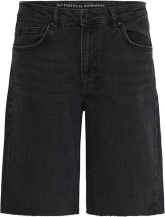 MY ESSENTIAL WARDROBE 139 High Long Shorts - Dames - Denim shorts - Zwart - W27 - Katoen - Korte Broeken