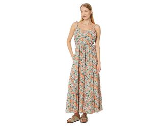 Toad&Co Sunkissed Tiered Sleeveless Dress Womens Dress Papaya Geranium Print : SM, Elastane/Polyester