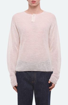 Helmut Lang Texture Henley Sweater in White at Nordstrom, Size Medium