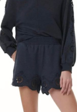 Splendid Brynn Eyelet Sweatshirt In Navy