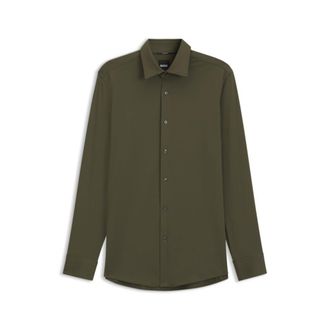 BOSS Slim-fit shirt in Italian-made performance-stretch jersey