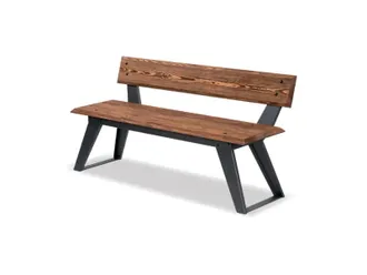 OEM Panca Sak&eacute; 233 Legno Metallo Schienale 150x43x73h Giochipark Zincata Verniciata - Grigio Micaceo/marrone