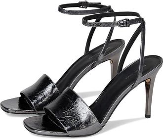Michael Kors Elyse Heeled Sandals Womens Dress Sandals Gunmetal : 5.5 M, Leather