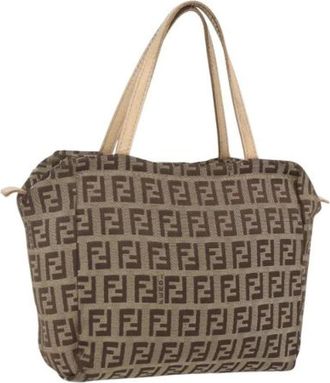 Fendi Pre-owned Mini Bags, female, Brown, Size: ONE SIZE Pre-owned Canvas Mini Bag