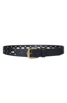 Linea Pelle Perforated Belt in Black at Nordstrom Rack, Size X-Large