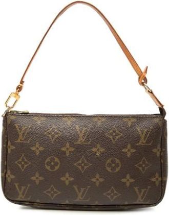 Louis Vuitton Pre-owned Pochette Accessoires - Dames - Vintage Handtas - Bruin - ONE Size - Leer - Vintage