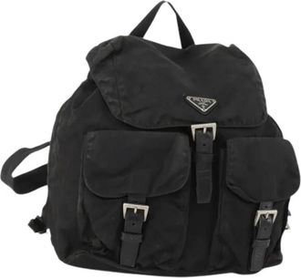 Prada Pre-owned Backpacks, female, Black, Size: ONE SIZE Pre-owned Nylon Backpack