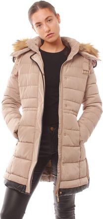 SS7 Womens Longline Puffer Parka Coat with Faux Fur