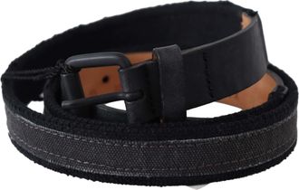 Ermanno Scervino Black Leather Logo Buckle Womens Waist