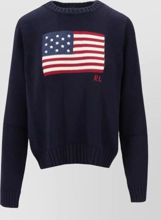 Ralph Lauren flag crew neck long sleeve pullover