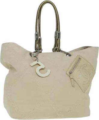 Chanel Pre-owned Canvas totes - Dames - Vintage Shopper - Beige - ONE Size - Vintage